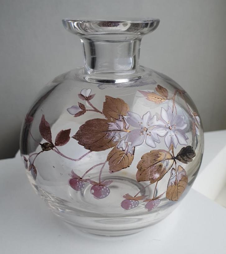Vaasje bolvaasje art nouveau jugendstil emaille, Antiek en Kunst, Antiek | Glas en Kristal, Verzenden