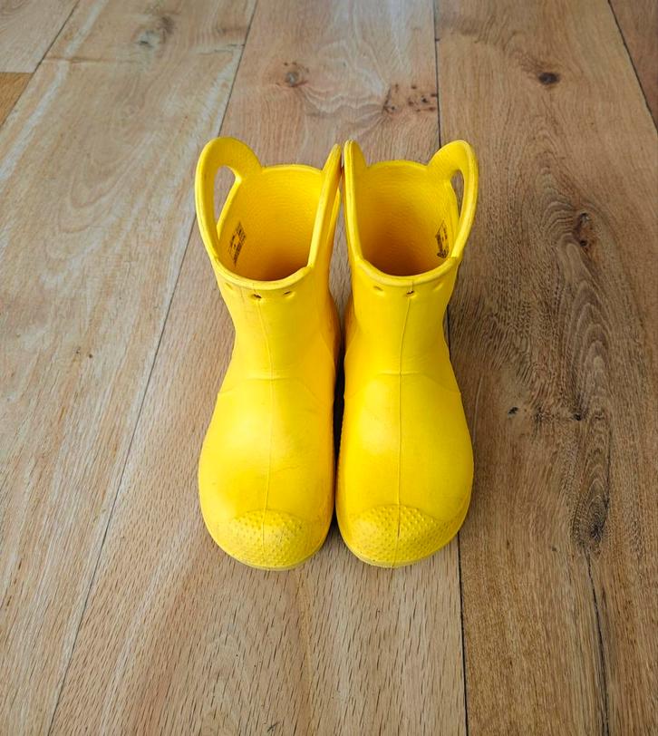 Gele Crocs Regenlaarzen Maat 27/28, Kinderen en Baby's, Kinderkleding | Schoenen en Sokken, Zo goed als nieuw, Laarzen, Jongen of Meisje