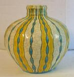stijlzuivere art deco Boch Keramis Catteau blauw geel  167, Verzenden