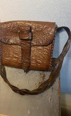 Vintage tuigleer zadelleer tasje schoudertas damestasje tas, Ophalen of Verzenden, Gebruikt, Bruin, Schoudertasje