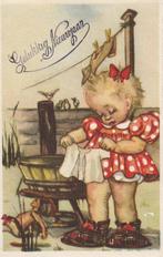 MEISJE JURK POP JAREN 50 MOOIE OUDE KAART KH445., Verzenden, 1940 tot 1960, Ongelopen, Kinderen