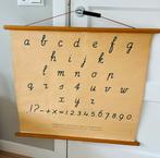 Antieke schoolplaat wandkaart alfabet schoolkaart canvas abc, Ophalen, Overige thema's