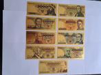 BANKBILJET/ 9X POLEN/ GOUDFOLIE BILJETTEN, Verzenden, Polen, Setje