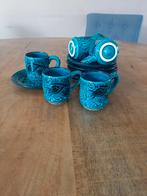 Turkse Koffieset - Cappadocia - Azuurblauw - 6-delig, Huis en Inrichting, Keuken | Servies, Ophalen, Keramiek, Zo goed als nieuw