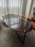 Zwarte marmeren eettafel, Huis en Inrichting, Tafels | Eettafels, Ophalen, Gebruikt, 50 tot 100 cm, Vijf personen of meer