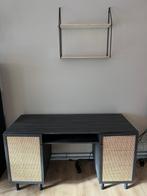 Rotan bureau - Zwart houteffect, Huis en Inrichting, Ophalen, Zo goed als nieuw, Bureau