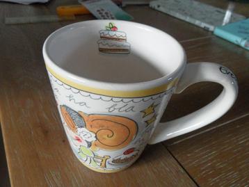 In nieuwstaat: BLOND drinkmok (Even bijkletsen) beschikbaar voor biedingen