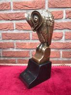 bijzonder bronzen beeld van een uil, Antiek en Kunst, Ophalen of Verzenden, Brons