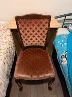 Houten stoel met stoffen bekleding, Huis en Inrichting, Stoelen, Bruin, Ophalen of Verzenden, Zo goed als nieuw, Eén