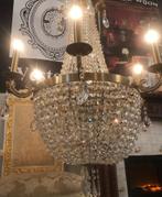 Groot kristallen kroonluchter klassiek zakkroonluchter, Huis en Inrichting, Lampen | Kroonluchters, Ophalen of Verzenden, Zo goed als nieuw