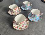 Gebloemde kop en schotel, Huis en Inrichting, Keuken | Servies, Ophalen, Porselein, Overige stijlen, Kop(pen) en/of Schotel(s)