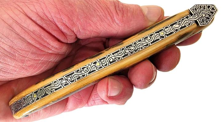 Nieuw Laguiole Zakmes MICKAEL GINISTY FossielMammoet 22/12cm, Verzamelen, Militaria | Algemeen, Overige soorten, Mes of Dolk, Overige gebieden