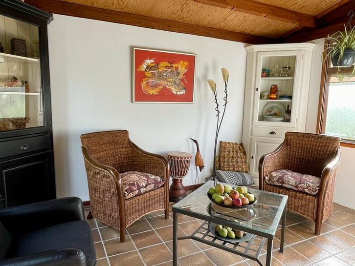 2 Stevige izgs fauteuils, losse zitkussens met rits, Tuin en Terras, Tuinsets en Loungesets, Zo goed als nieuw, Tuinset, Hardhout