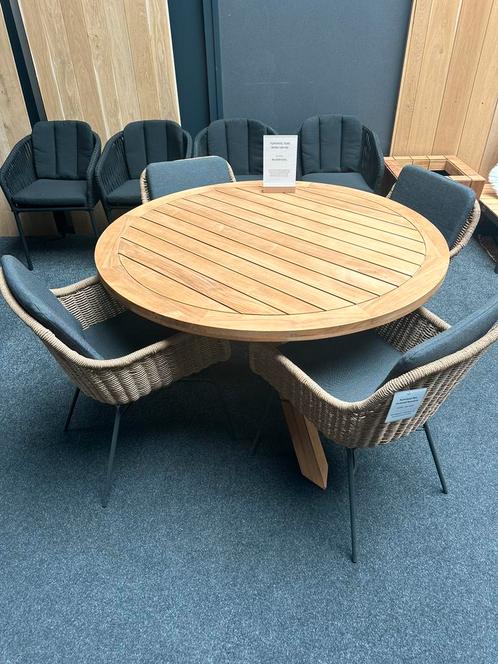 Tuinset inclusief 4 stoelen!!, Tuin en Terras, Tuintafels, Nieuw, Rond, Teakhout, Ophalen