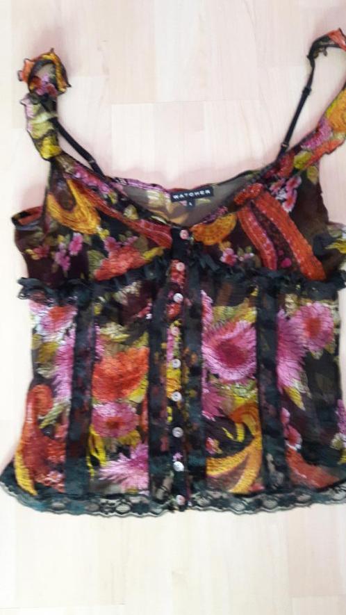 Bijzonder zomertopje van Watcher, maat L, Kleding | Dames, Tops, Zo goed als nieuw, Maat 42/44 (L), Zwart, Zonder mouw, Verzenden