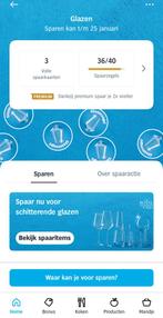 3 AH spaarkaarten voor glazen, Ophalen, Winkel, Super of Benzinepomp, Zegels, Bonnen of Punten