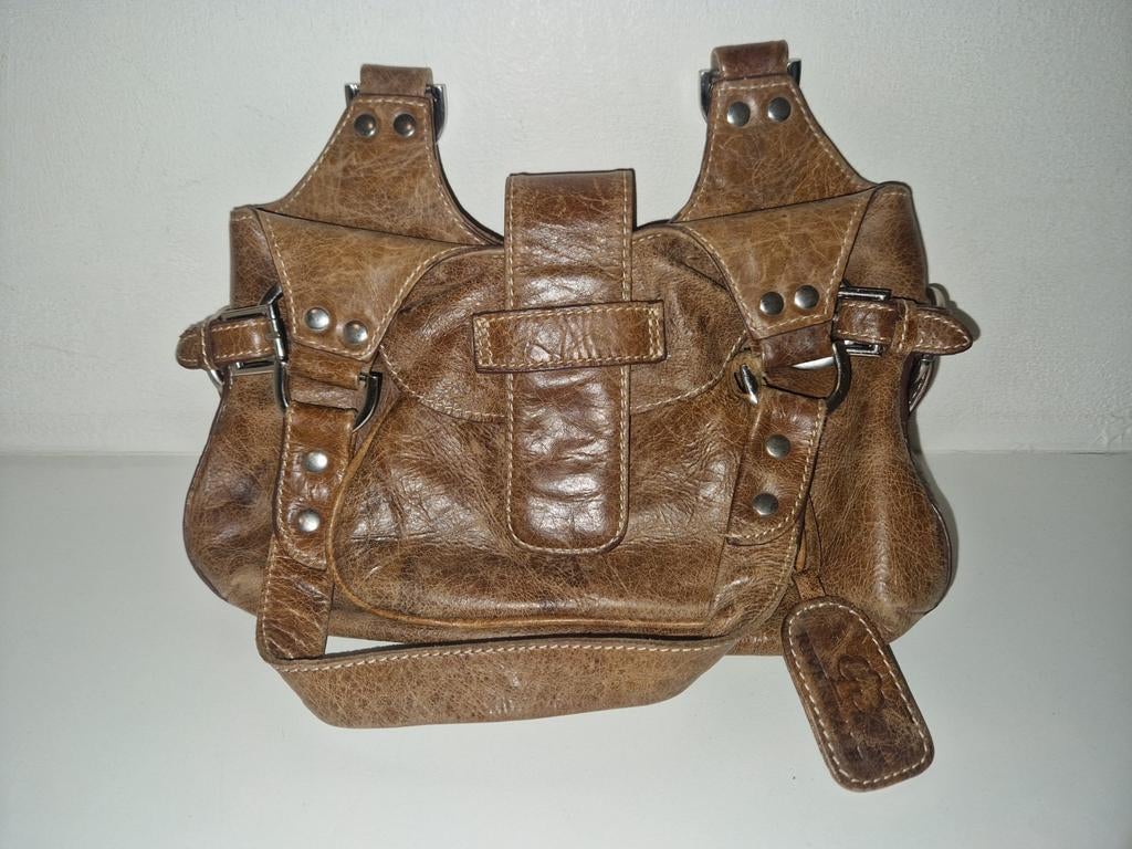 Vintage Riverdale leren handtas, Ophalen of Verzenden