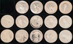 14x 1 Australian Kookaburra Zilver Munten 2012 t/m 2025, Ophalen of Verzenden, Zilver