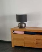 Dressoir-/tafel lamp  taupe kap met bronskleur voet, Huis en Inrichting, Lampen | Tafellampen, Ophalen, Zo goed als nieuw, Stof