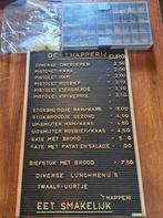 Origineel oud menubord veel losse letters en cijfers uniek, Antiek en Kunst, Curiosa en Brocante, Ophalen