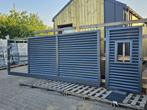 Dichte Schuifpoort + Inlooppoort met brievenbus RAL 7016