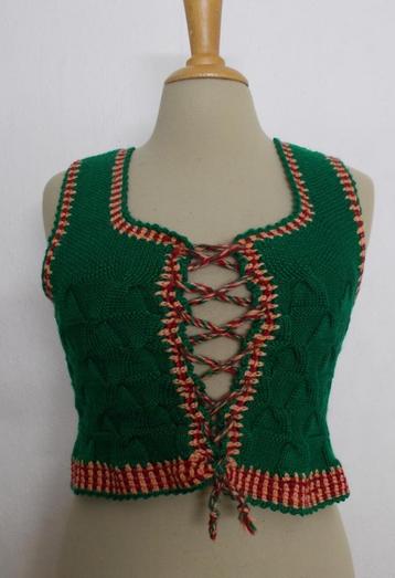 Folklore knitwear handmade groene top! S beschikbaar voor biedingen