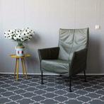 2 Montis Charly kleur: groen - zwart onderstel dop, Huis en Inrichting, Fauteuils, Niet ingevuld, Niet ingevuld, Leer, Ophalen of Verzenden