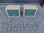 2 x Nachtkastje 2 laden, Gebruikt, Minder dan 45 cm, Ophalen of Verzenden, Minder dan 55 cm