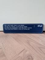Origineel NS bord - Als u niet rookt, doet u ons plezier, Verzamelen, Ophalen of Verzenden, Zo goed als nieuw, Trein, Overige typen