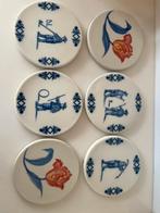 6 Delfts blauw onderzetters, Ophalen of Verzenden, Zo goed als nieuw, Glas of Kopje
