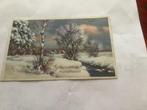 Oude Kerstkaart - Winterlandschap, Diversen, Kerst, Ophalen of Verzenden