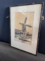pentekening molen Zaandam Het Jonge Schaap, Antiek en Kunst, Kunst | Tekeningen en Foto's, Ophalen of Verzenden