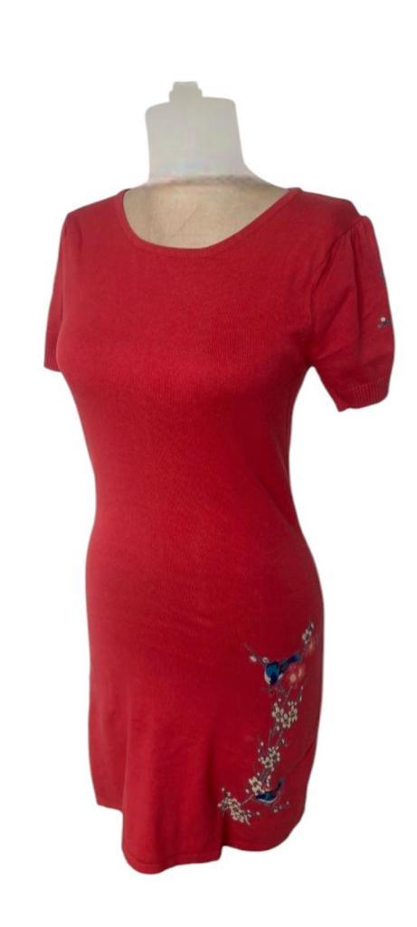 retro jurk rood katoen King Louie maat M, Kleding | Dames, Jurken, Nieuw, Maat 38/40 (M), Rood, Boven de knie, Ophalen of Verzenden
