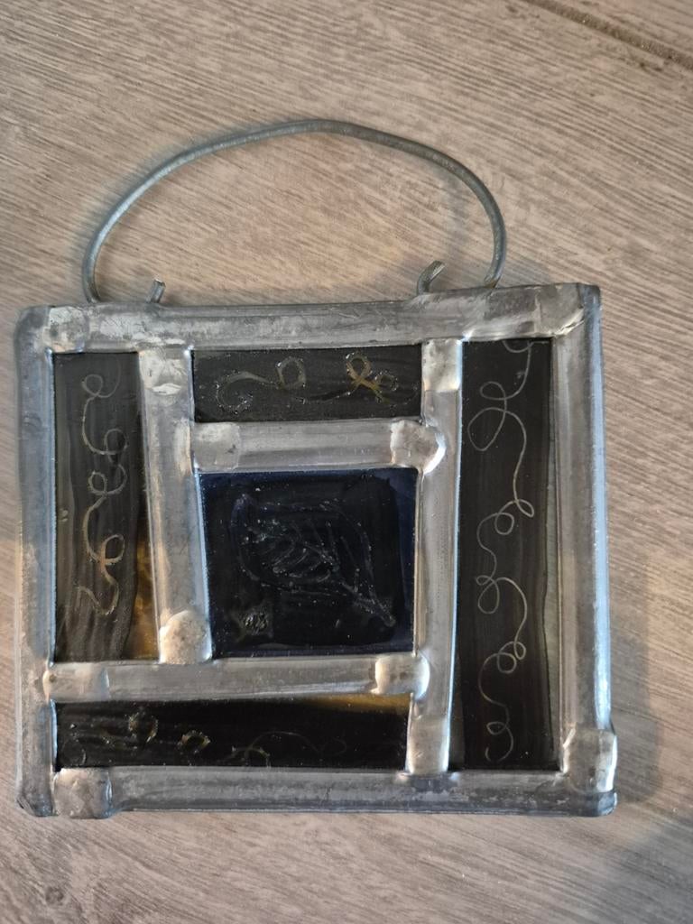 Handgemaakte glas en lood hanger, Ophalen of Verzenden