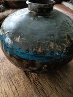 Prachtige ijzeren pot met verschillende kleuren, Antiek en Kunst, Ophalen of Verzenden