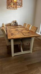 Rivièra Maison robuuste eettafel + 6 stoelen, Huis en Inrichting, Tafels | Eettafels, Ophalen, Rechthoekig, 200 cm of meer, 50 tot 100 cm