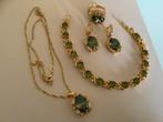 Nieuw set armband ketting hanger oorbellen ring Peridoot 18, Verzenden, Nieuw, Met edelsteen, Goud