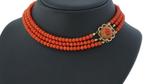 Bloedkoraal antieke ketting fraai 14k slot goud dames meisje, Sieraden, Tassen en Uiterlijk, Antieke sieraden, Ophalen of Verzenden