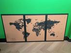 Wereldkaart prikbord 97 x 200 wanddecoratie, Ophalen, Gebruikt