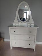 Witte ikea Hemnes kaptafel met spiegel, Overige materialen, Gebruikt, 100 tot 150 cm, 50 tot 100 cm