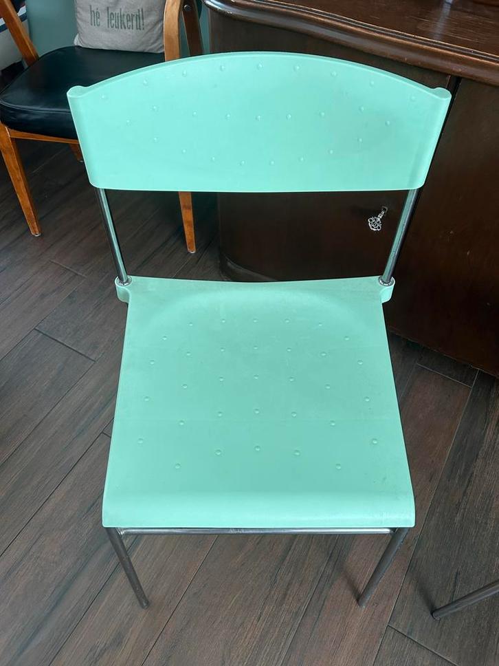Mintgroene Design Stoelen, Huis en Inrichting, Stoelen, Zo goed als nieuw, Eén, Kunststof, Overige kleuren, Ophalen