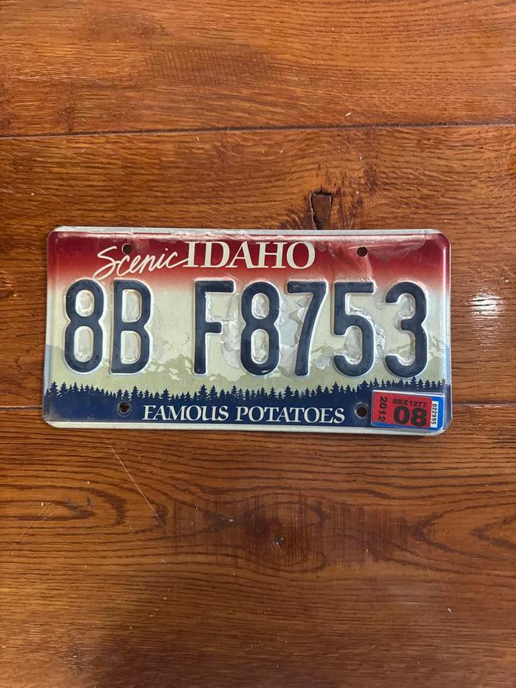 Idaho Nummerplaat - 8B F8753, Auto diversen, Autostickers, Ophalen of Verzenden