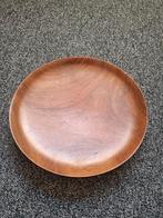 Vintage teak houten fruitschaal jaren 60, Gebruikt, Schaal, Rond, Ophalen of Verzenden