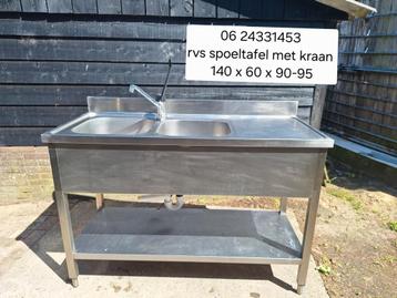 Vol rvs spoeltafel met kraan # STUNT # beschikbaar voor biedingen