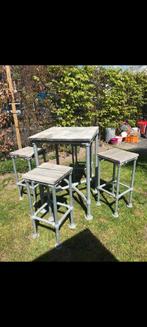 Statafel met 4 krukken, Tuin en Terras, Tuinsets en Loungesets, Gebruikt, Ophalen