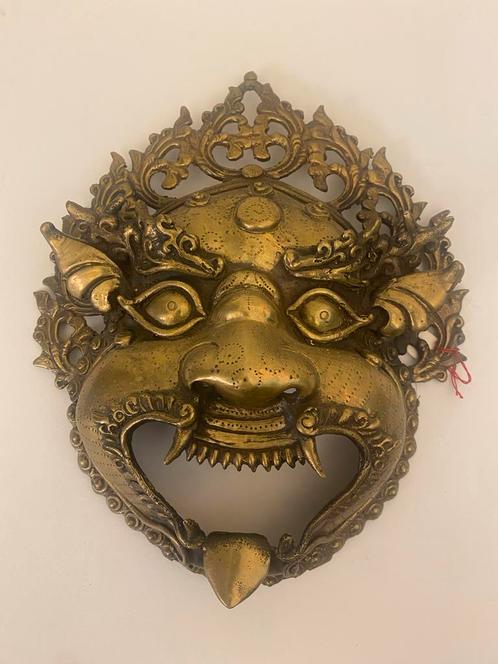 Antiek Bronzen Masker Tibet/Nepal, Antiek en Kunst, Antiek | Koper en Brons, Brons, Ophalen of Verzenden
