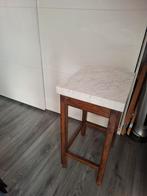 Hout met marmer blad tafeltje, Huis en Inrichting, Ophalen, 25 tot 50 cm, Rechthoekig, 50 tot 100 cm