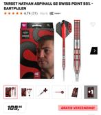 Nathan Aspinall gen 2 swiss point 26 Gr 95% in doos, Sport en Fitness, Darts, Ophalen of Verzenden, Zo goed als nieuw, Pijlen