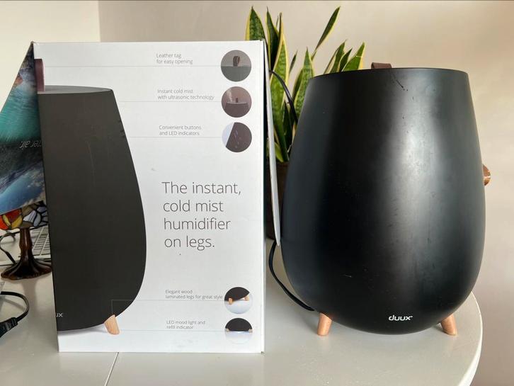 Duux Tag Ultrasonic Humidifier Black/ luchtbevochtiger 28,5€, Witgoed en Apparatuur, Airco's, Zo goed als nieuw, Mobiele airco