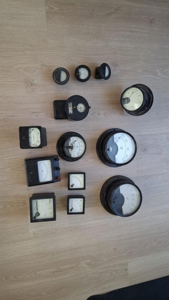 Verzameling vintage analoge meetinstrumenten, Verzamelen, Elektronische Apparatuur, Ophalen